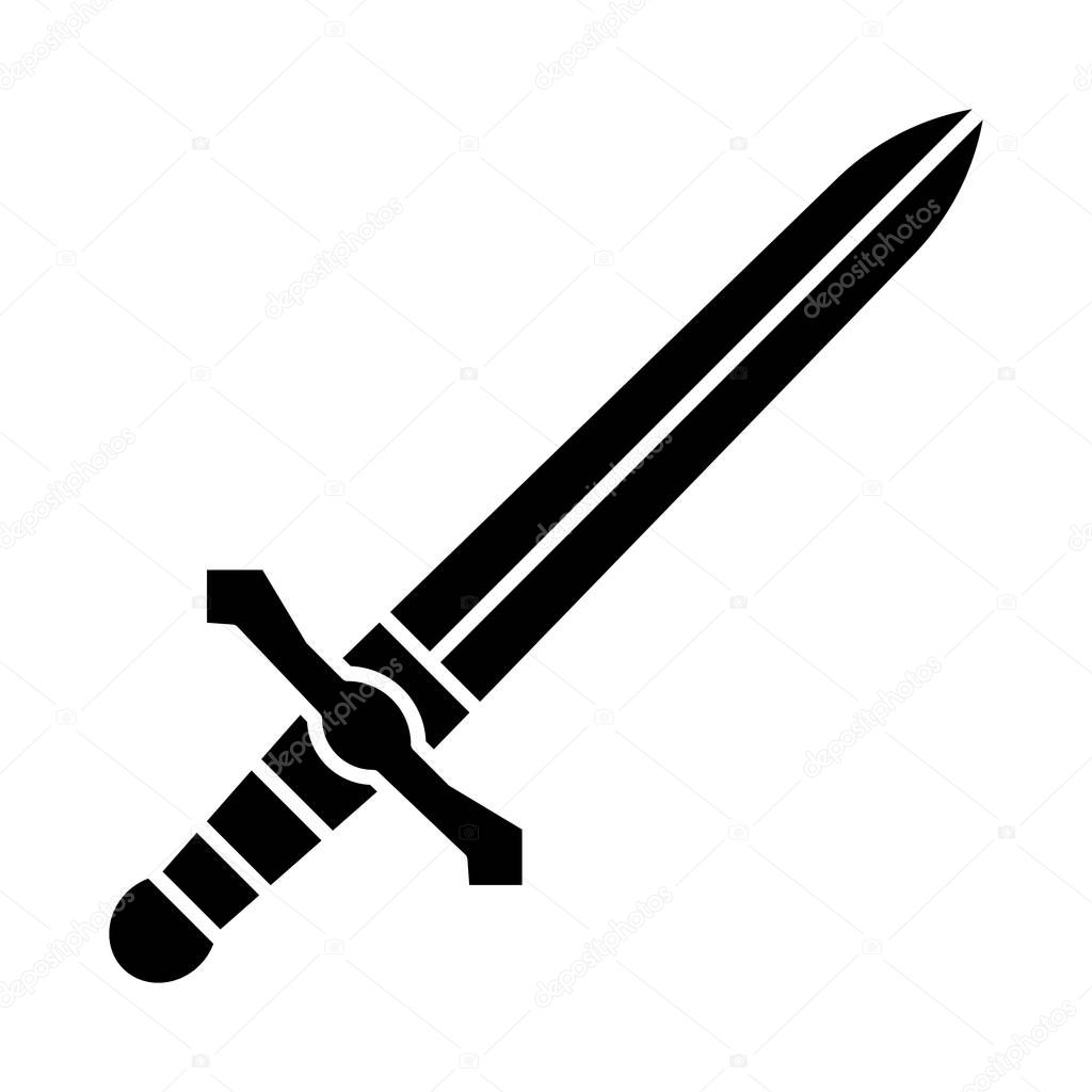 Metal dagger knight sword glyph icon