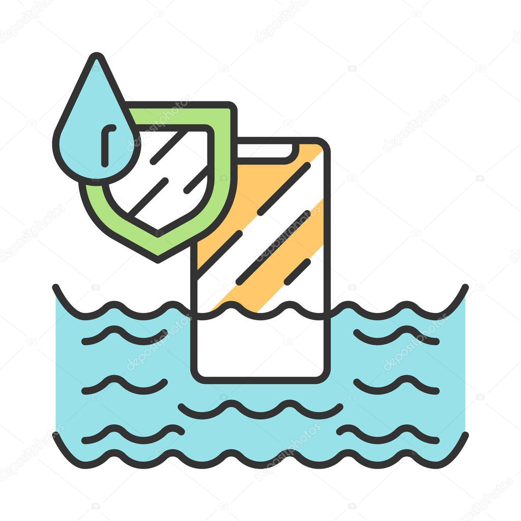 Waterproof phone color icon