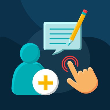 Temas düz kavramı vektör simgesi ekleyin. Yeni Kullanıcı kayıt fikir karikatür renk çizimler ayarlayın. Kayıt. Kayıt yaptır. Hesap, kayıt oluşturun. Kaydolun, giriş yapın, kaydolun. Yalıtılmış grafik tasarım elemanı