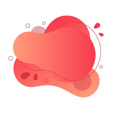 Soyut sıvı tasarım elemanı. Metin için Minimalistic arka plan. Dalgalı kabarcık banner, çizgiler, noktalar ile poster clipart. Gradyan sıvı mercan düz şekil. Geometrik renk Illustration. İzole vektör