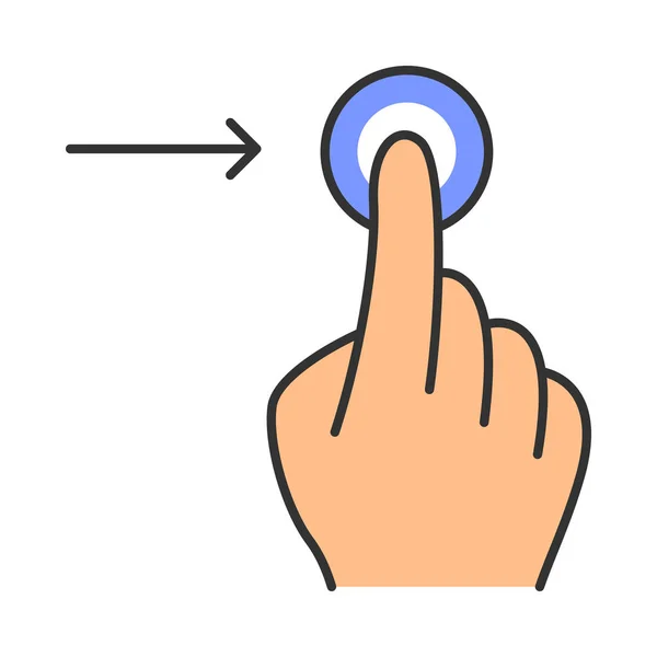 Horizontal Scrollen Sie Nach Rechts Gestikulierend Farbsymbol Touchscreen Geste Menschliche — Stockvektor