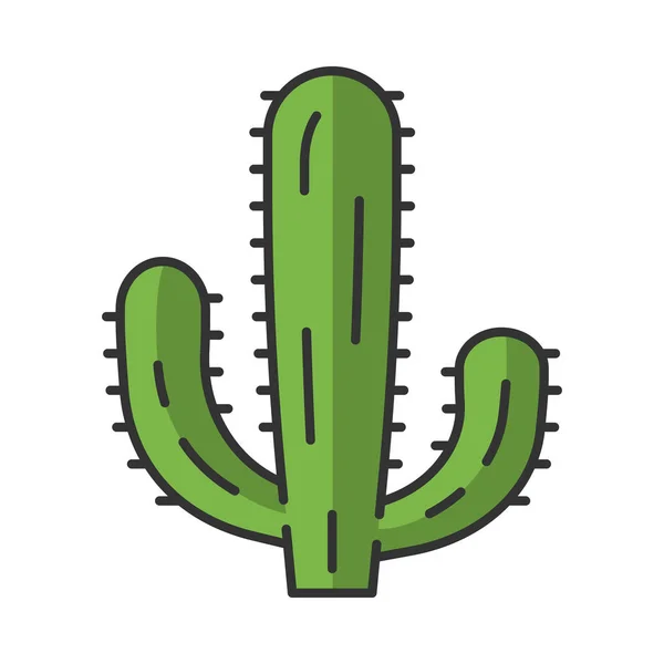 Icono Color Cactus Gigante Mexicano Cardon Cactus Elefante Flora Mexicana — Vector de stock