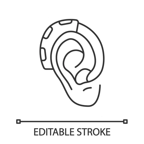 보청기 아이콘입니다 Endaural 사운드 그림입니다 윤곽선 기호입니다 윤곽선 그리기 벡터입니다 — 스톡 벡터