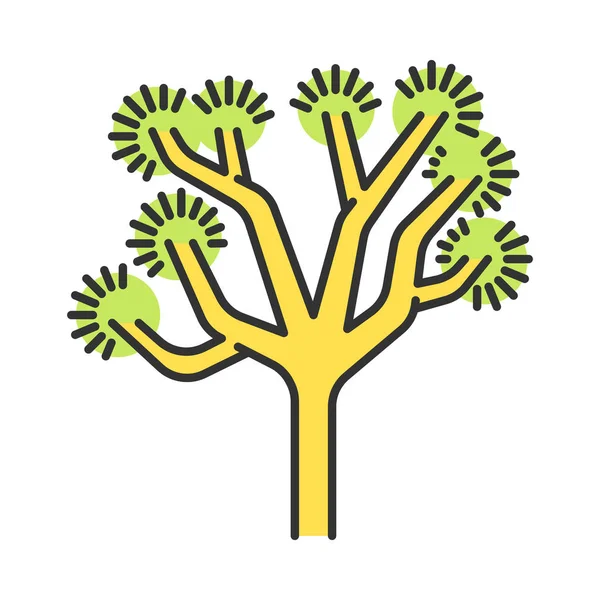 Joshua Tree Color Icon Yucca Brevifolia Desert Plant Palm Tree — Stock Vector
