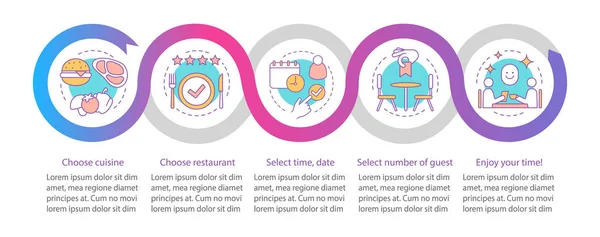 Restaurant Vector Infographic Template Dinner Cafe Coulsine Meal Menu Business — Stock Vector