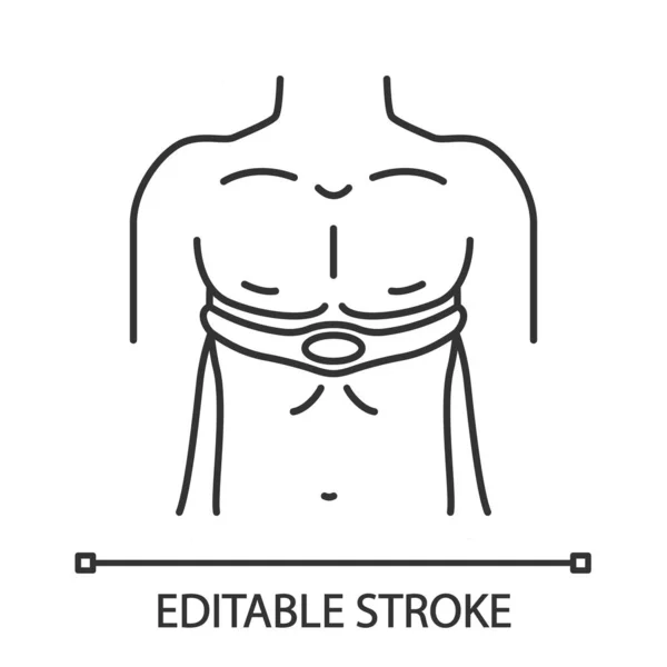 Icono Lineal Del Estimulador Muscular Eléctrico Frecuencia Cardíaca Monitor Pulso — Vector de stock