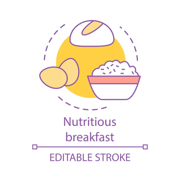 Icono Nutritivo Concepto Desayuno Comida Saludable Almuerzo Equilibrado Pan Huevos — Vector de stock
