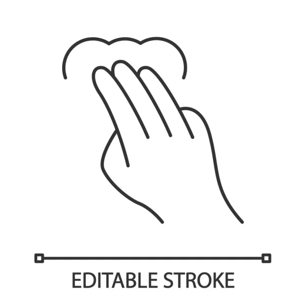 Touchscreen Gebaar Lineair Icoon Tik Punt Klik Gesturing Menselijke Hand — Stockvector