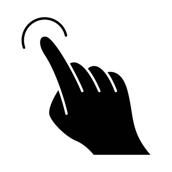 Touchscreen Geste Glyphen Symbol Tippen Zeigen Klicken Gestikulieren Menschliche Hand — Stockvektor