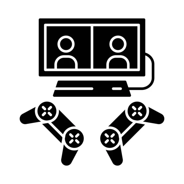 Icono Glifo Videojuegos Esports Competencia Para Dos Jugadores Dispositivos Juego — Vector de stock