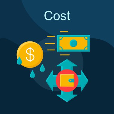 Maliyet düz konsept vektör simgesi