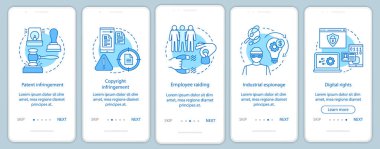 Mobil uygulama sayfası ekran vektör şablonu onboarding etik sorunlar