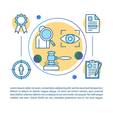 Etik soruşturma makale sayfası vektör şablonu