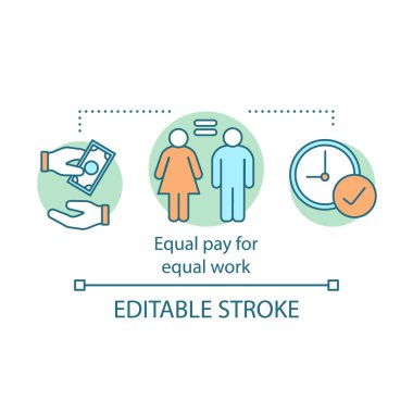 Eşit iş kavramı simgesi için eşit ödeme
