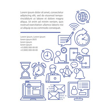 Çevrimiçi hizmetler makale sayfası vektör şablonu