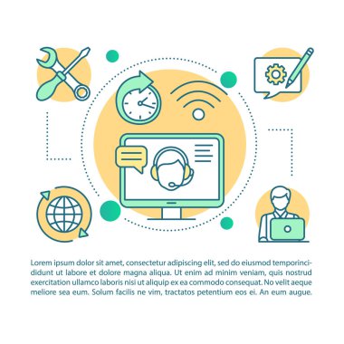 Teknik Destek makalesi sayfa vektör şablonu