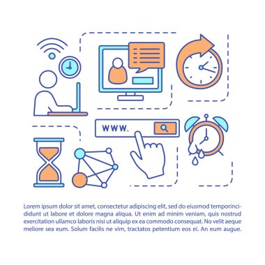 Zaman çevrimiçi makale sayfası vektör şablonu