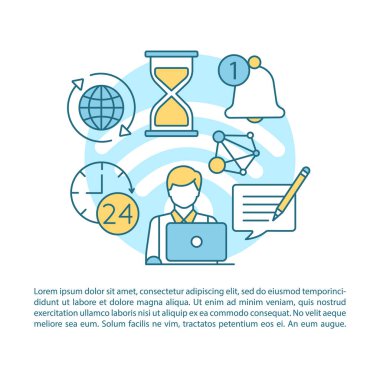 Zaman çevrimiçi makale sayfası vektör şablonu