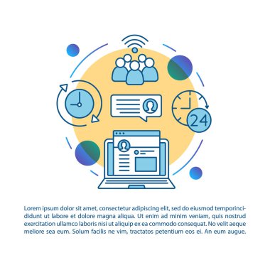 Çevrimiçi konferans hizmeti makale sayfası vektör şablonu