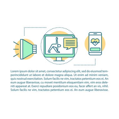 Fitness online makale sayfası vektör şablonu