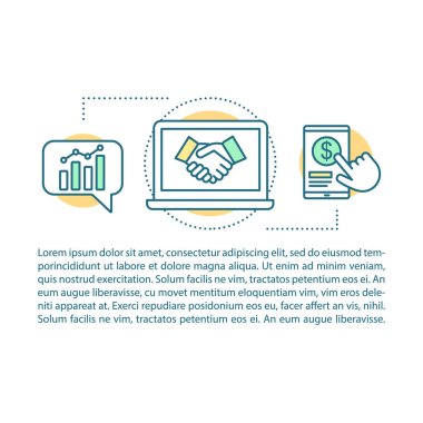 Web iş platformu makale sayfası vektör şablonu