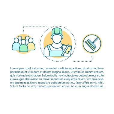 Temizlik ekibi makale sayfası vektör şablonu