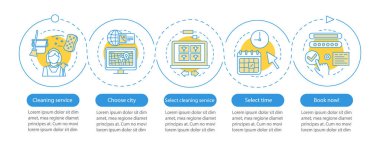 Temizlik hizmeti rezervasyon vektör İnfografik şablonu