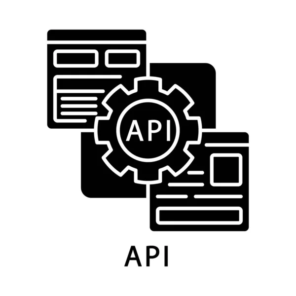Icono de glifo API — Vector de stock