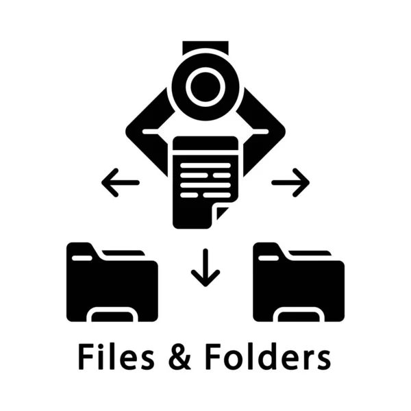 Files and folders glyph icon — Stock Vector