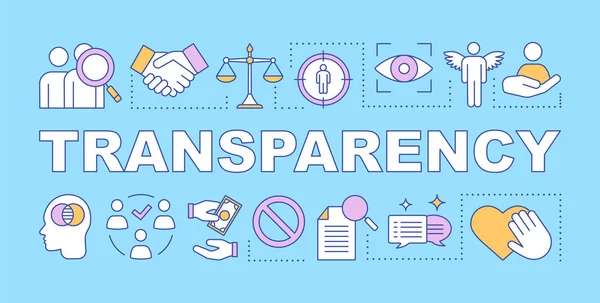 Banner de conceptos de palabras de transparencia — Archivo Imágenes Vectoriales