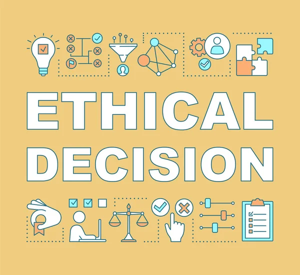 Koncepce etického rozhodování slovo pojmy — Stockový vektor