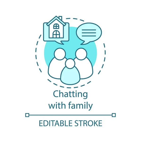 Charlando con el icono del concepto de familia — Archivo Imágenes Vectoriales