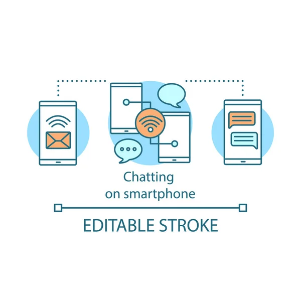 Chatten op smartphone concept icon — Stockvector