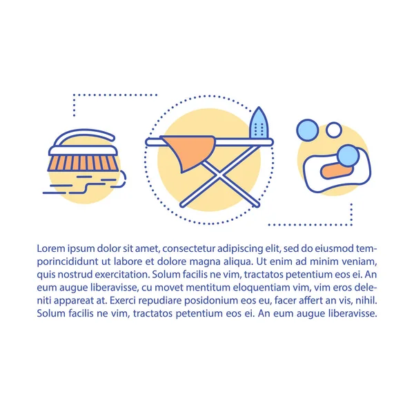 Temizlik makalesi sayfa vektör şablonu