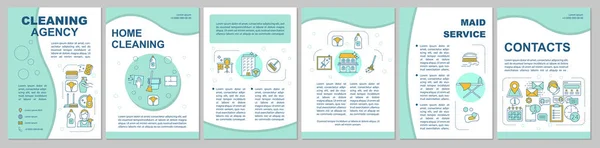 Layout de modelo de brochura de agência de limpeza —  Vetores de Stock