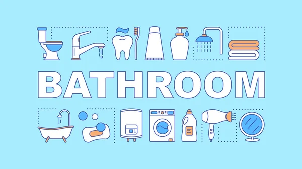 Bannière concepts mot salle de bains — Image vectorielle