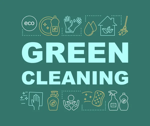 Banner de conceptos de palabras de limpieza verde — Archivo Imágenes Vectoriales