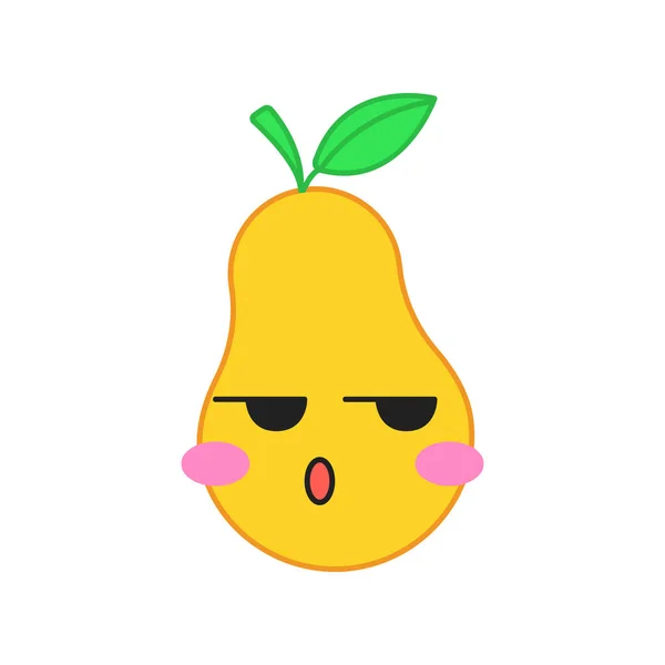 Pear cute kawaii vector character — Stock Vector
