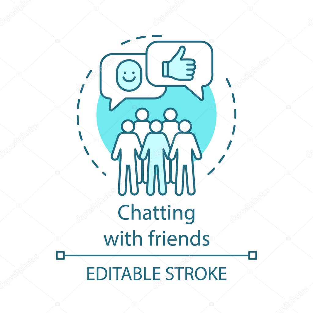 Chatting with friends concept icon