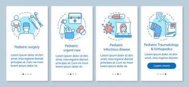 Pediatri Hizmetleri Linea ile mobil uygulama sayfası ekranı onboarding
