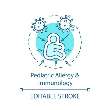 Pediatric allergy and immunology concept icon clipart