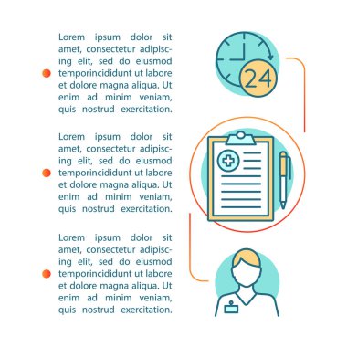 Saat sonra Pediatri makale sayfası vektör şablonu