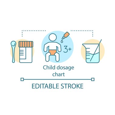 Çocuk dozu grafik kavramı simgesi