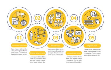 Gönüllülük vektör İnfografik şablonu