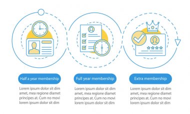 Üyelik, abonelik vektör İnfografik şablonu