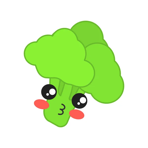 Brocoli mignon caractère vecteur kawaii — Image vectorielle