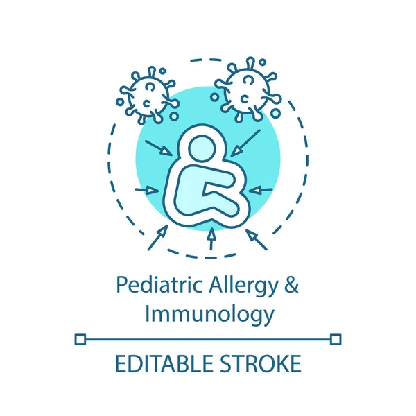 Pediatric allergy and immunology concept icon — Stock Vector