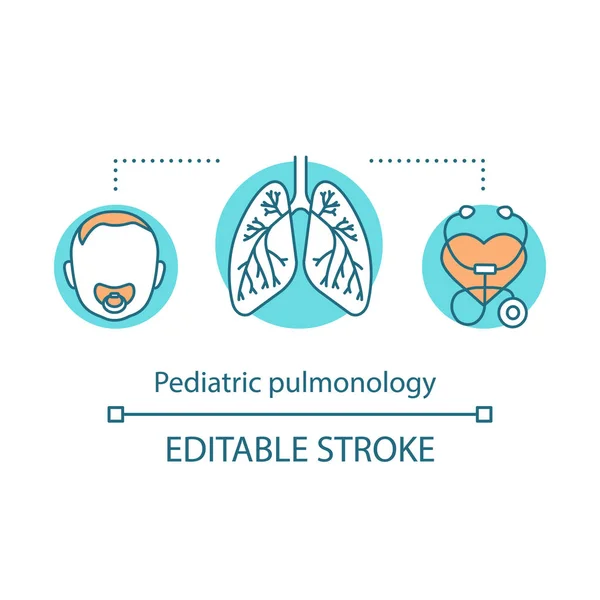 Ikona koncepcji pulmonologii Pediatric — Wektor stockowy