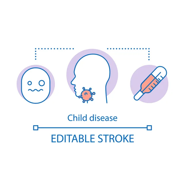 Ikona konceptu dětské nemoci — Stockový vektor
