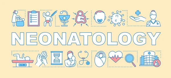 Banner de conceptos de palabras de neonatología — Vector de stock